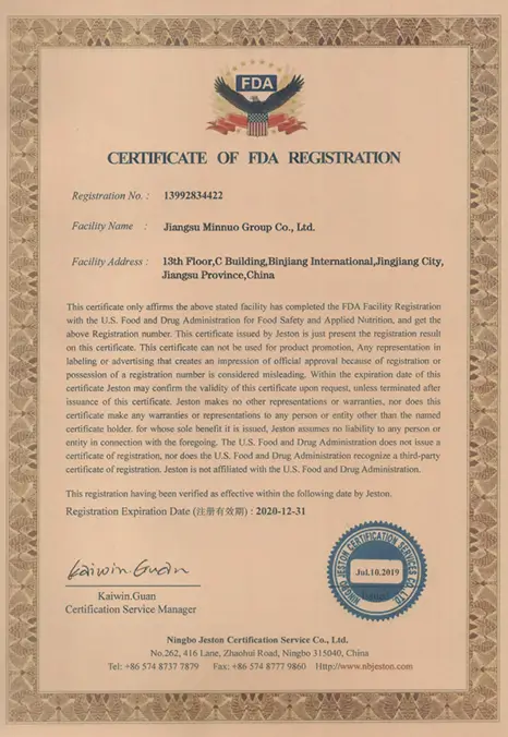 FDA Certificate